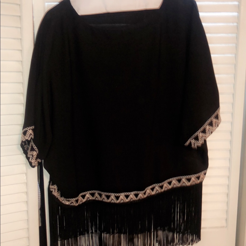 Black fringe top